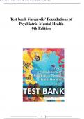Test bank Varcarolis' Foundations of Psychiatric-Mental Health Nursing 9th Edition test bank Chapter 1-36 |A+ ULTIMATE GUIDE - Newest Version 2022