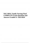 NSG MISC Family Nursing Final Exam Questions With Verified Answers | Graded A+ 2023/2024