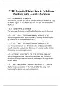 NFHS Basketball Rules. Rule 4: Definitions Questions With Complete Solutions