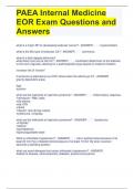 PAEA Internal Medicine EOR Exam Questions and Answers 