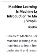 Machine learning 