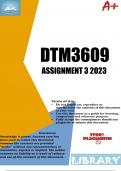DTM3609 Assignment 3 (ANSWERS) 2023 (333728) - Due 25 July 2023