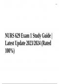 NURS 629 Exam 1 Study Guide | Latest Update 2023/2024 Rated A+
