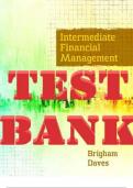 TEST BANK for Intermediate Financial Management 14th Edition Brigham Daves ISBN 9780357516782. (Complete Chapters 1-27).