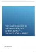 Test Bank for Sensation and Perception, 2nd Edition, Bennett L. Schwartz, John H. Krantz.