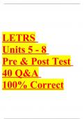 LETRS Units 5 - 8 Pre & Post Test, Answered