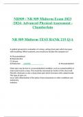NR509 / NR 509 Midterm Exam 2023 /2024: Advanced Physical Assessment - Chamberlain  NR 509 Midterm TEST BANK 215 Q/A