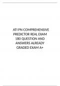 Exam (elaborations) ATI PN COMPREHENSIVE PREDICTOR180 QUESTIONS AND ANSWERS2023 