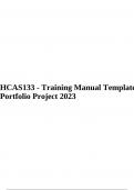 HCAS133 - Labeling Assessment 1 Questions and Answers 2023 & HCAS133 - Training Manual Template Portfolio Project 2023.