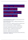 NCRA Test SOLUTIONS  100% VERIFIED  SOLUTIONS LATEST  UPDATED 2023