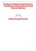 Test Bank for Medical-Surgical Nursing, 7th Edition 2024 latest revised update by Adrianne Dill Linton and Mary Ann Matteson, graded A+ passing 100% guaranteed 