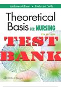 TEST BANK for Theoretical Basis for Nursing 5th Edition by Melanie McEwen & Evelyn M. Wills. ISBN13 978-1496351203. (All Chapters 1-19).