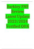 Barkley FNP Review  Latest Update 2023/2024 Verified Q&A
