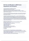 PC Pro Certification LABS Exam Questions and Answers
