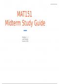 MAT 151 Midterm Study Guide- Arizona College