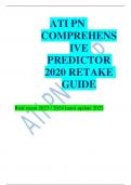 ATI PN COMPREHENS IVE PREDICTOR 2020 RETAKE GUIDE Real exam 2023 / 2024 latest update 2023