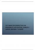 Test Bank for Perspectives on Personality, 8th Edition, Charles S. Carver, Michael F. Scheier.