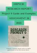 HRPYC81 Project 9 Assignment 36 2023: Research Report Guide