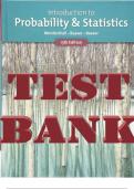 TEST BANK for Introduction to Probability and Statistics by William Mendenhall, Robert Beaver & Barbara M Beaver. ISBN13 978-1337554428. (Complete 15 Chapters)