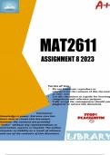 MAT2611 Assignment 8 (COMPLETE ANSWEERS) 2023 - DUE 28 July 2023
