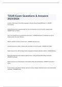 TOUR Exam Questions & Answers 2023/2024