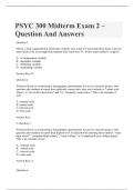 PSYC 300 Midterm Exam 2 – Question And Answers