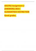 AIS3702 Assignment 2 (ANSWERS) SEMESTER 2 2023 - GUARANTEED DISTINCTION Good grades.