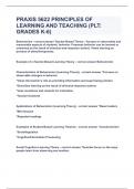PRAXIS 5622 PRINCIPLES OF LEARNING AND TEACHING (PLT: GRADES K-6)|UPDATED&VERIFIED|100% SOLVED|GUARANTEED SUCCESS