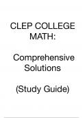 Mastering CLEP College Mathematics: Official Examination Guide - Sample Test Comprehensive Solutions