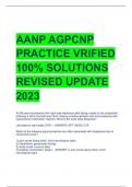 AANP AGPCNP  PRACTICE VRIFIED  100% SOLUTIONS  REVISED UPDATE  2023