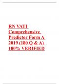 RN VATI Comprehensive Predictor Form A 2019 (180 Q & A) 100% VERIFIED
