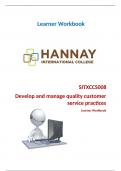 SITXCCS008 Develop and manage quality customer service practices
