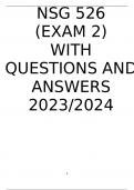 NSG 526  (EXAM 2)  WITH QUESTIONS AND ANSWERS 2023/2024