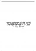 TEST BANK FOR BAILEY AND SCOTTS DIAGNOSTIC MICROBIOLOGY, 12TH EDITION: FORBES