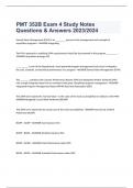 PMT 352B Exam 4 Study Notes Questions & Answers 2023/2024