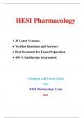 HESI PHARMACOLOGY EXAM (31 VERSIONS, 2100+ Q & A, LATEST-2023) / PHARMACOLOGY HESI EXAM |REAL + PRACTICAL EXAMS /A+ GRADE ASSURED