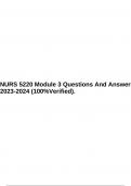 NURS 5220 Module 3 Questions And Answers 2023-2024 (100%Verified). 