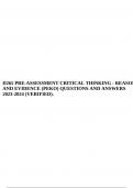 D265 PRE-ASSESSMENT CRITICAL THINKING - REASON AND EVIDENCE (PEKO) QUESTIONS AND ANSWERS 2023-2024 (VERIFIED).