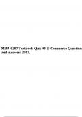 MBA 6207 Textbook Quiz 09 E-Commerce Questions and Answers 2023.
