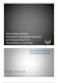 TEST BANK LEHNE'S PHARMACOTHERAPEUTICS FOR ADVANCED PRACTICE PROVIDERS 1st EDITION BY LAURA ROSENTHAL, JACQUELINE BURCHUM 