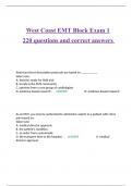 West Coast EMT Block Exam 1 | 220 questions and correct answers 