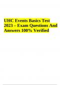 uhc_events_basics_test 2023 – Exam Questions And ANSWERS