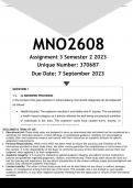 MNO2608 Assignment 3 (ANSWERS) Semester 2 2023 - DISTINCTION GUARANTEED