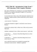 WWU Phil 102 - Introduction to logic Exam 1 2023 Questions With Complete Solutions