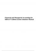 Financial and Managerial Accounting for MBAs 6th Edition Easton Solutions Manual | Complete Study Guide 2023-2024.