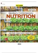 Test Bank - Wardlaw's Contemporary Nutrition 12th Edition by Anne Smith, Angela Collene & Colleen Spees - Complete, Elaborated and Latest Test Bank. ALL Chapters (1-15) Included and Updated.