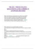 NR 222 / NR222 EXAM 1 QUESTIONS AND CORRECT ANSWER 2023/2024