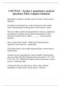 C207 WGU - Section 1 quantitative analysis Questions With Complete Solutions