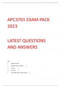 APC3701 EXAM PACK 2023 LATEST QUESTIONS AND ANSWERS