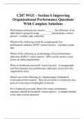 C207 WGU - Section 6 Improving Organizational Performance Questions With Complete Solutions